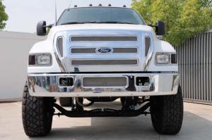 04-11 Ford F- Super Duty F650 T-Rex Upper Class Series Bumper Mesh Grilles - Polished, Stainless