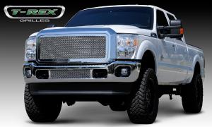 2011-2012 Ford Super Duty T-Rex Upper Class Polished Stainless Mesh Grille With Optional Logo Plate