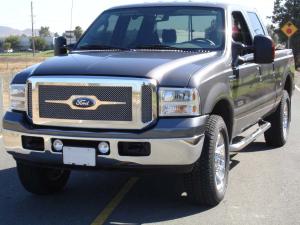 2005-2007 Ford Super Duty T-Rex Upper Class Polished Stainless Mesh Grille With Optional Logo Plate