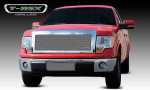 2009-2012 Ford F-150 T-Rex Upper Class Polished Stainless Mesh Grille - 1 Piece Full Opening With Formed Mesh Center