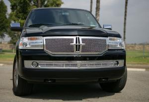 2007-2010 Lincoln Navigator T-Rex Upper Class Polished Stainless Mesh Grille 2 Piece (Formed Mesh)