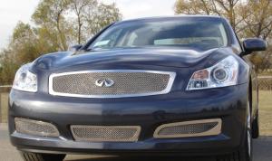 2007-2008 Infiniti G-35 Sedan T-Rex Upper Class Polished Stainless Mesh Grille With Formed Mesh Center 