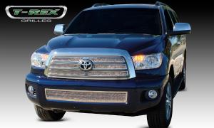 2008-2012 Toyota Sequoia T-Rex Upper Class Polished Stainless Mesh Grille - 4 Piece - EZ Install