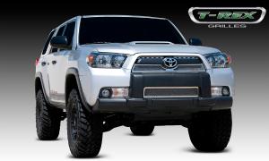 2010-2012 Toyota 4Runner T-Rex Upper Class Polished Stainless Mesh Grille - 3 Piece - Overlay (Top Sections With Oval Holes)