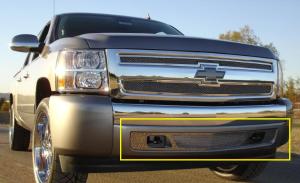 2007-2012 Chevrolet Silverado;;2007-2010 Chevrolet Silverado Heavy Duty T-Rex Upper Class Polished Stainless Bumper Mesh Grille (Lower Air Dam Only)