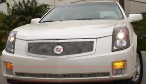 2003-2007 Cadillac CTS T-Rex Upper Class Polished Stainless Bumper Mesh Grille 