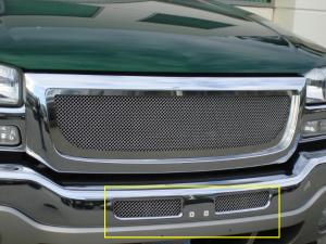 2003-2006 GMC Sierra T-Rex Upper Class Polished Stainless Bumper Mesh Grille - Mounts Behind Chrome Bumper Openings (Mesh Only - No Frame)