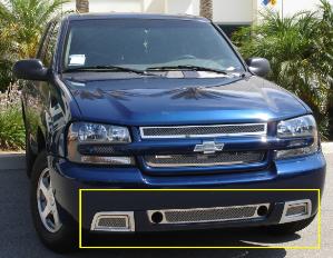 2006-2009 Chevrolet Trailblazer SS T-Rex Upper Class Polished Stainless Bumper Mesh Grille - 3 Piece Kit