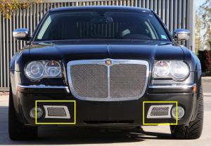 2005-2010 Chrysler 300C Only T-Rex Upper Class Polished Stainless Bumper Mesh Grille - 300C Only With Formed Mesh Center 