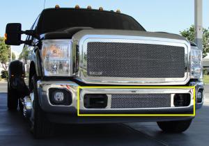 2011-2012 Ford Super Duty T-Rex Upper Class Polished Stainless Bumper Mesh Grille - Between Tow Hooks (Mesh Only - No Frame) 