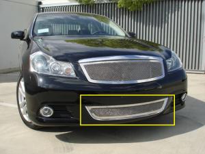 2008-2010 Infiniti M35, M45 T-Rex Upper Class Polished Stainless Bumper Mesh Grille With Formed Mesh Center (Except Road Sensing Cruise)