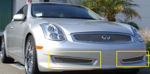 2006-2007 Infiniti G-35 Coupe Sport Edition (Except Road Sensing Cruise) T-Rex Upper Class Polished Stainless Bumper Mesh Grille - 2 Piece (Except Road Sensing Cruise)