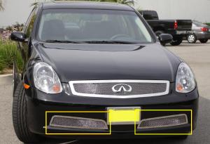 2005-2006 Infiniti G-35 Sedan;;(Except Road Sensing Cruise) T-Rex Upper Class Polished Stainless Bumper Mesh Grille - 2 Piece (Except Road Sensing Cruise)