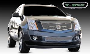 2010-2012 Cadillac SRX T-Rex Upper Class Mesh Grille, Replacement, Full Opening, With Winged OE Logo Plate, Chrome