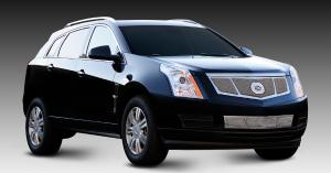 2010-2012 Cadillac SRX T-Rex Upper Class Mesh Grille, Replacement, 3 Window Design, With OE Logo Plate, Chrome