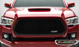 16 Toyota Tacoma T-Rex Laser Series Billet Grille - Black, Aluminum