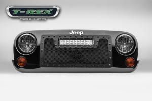 07-13 Jeep Wrangler T-Rex Torch Series Grille - Black, Steel