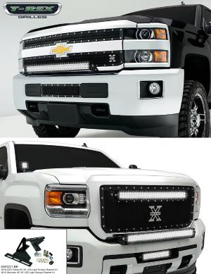 15-16 GMC Sierra HD T-Rex Torch Series LED Light Grille Kit - Center Bumper Assembly