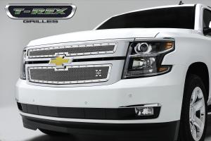 15-16 Chevrolet Suburban/Tahoe T-Rex X-Metal Series Studded Bumper Grilles - Polished, Stainless