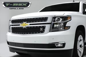 15-16 Chevrolet Suburban/Tahoe T-Rex X-Metal Series Studded Bumper Grilles - Black, Steel