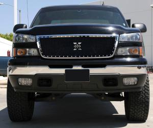 2006 Chevrolet Silverado T-Rex X-Metal Series - Studded Main Grille - All Black - Custom 1 Piece Grille (Includes Billet End Caps)