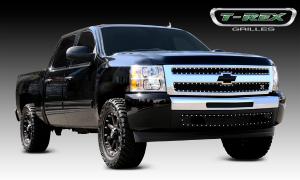 2007-2012 Chevrolet Silverado T-Rex X-Metal Series - Studded Main Grille - All Black - 2 Piece Style