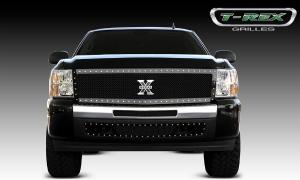 2007-2012 Chevrolet Silverado T-Rex X-Metal Series - Studded Main Grille - All Black - Custom 1 Piece (Replaces OE Grille, UPS OS3)