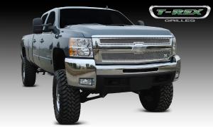 2007-2010 Chevrolet Silverado Heavy Duty T-Rex X-Metal Series - Studded Main Grille - Polished SS - 2 Piece Style