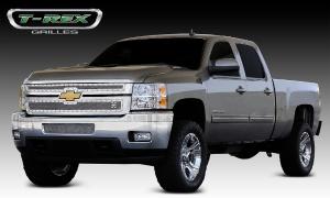 2011-2012 Chevrolet Silverado Heavy Duty T-Rex X-Metal Series - Studded Main Grille - Polished SS - 2 Piece Style