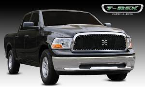 2009-2012 Dodge Ram Pick Up 1500 T-Rex X-Metal Series - Studded Main Grille - Custom 1 Piece Opening - All Black (Requires Cutting Center Bars)