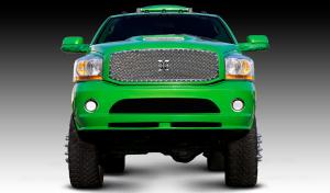 2006-2008 Dodge Ram Pick Up T-Rex X-Metal Series - Studded Main Grille - Custom 1 Piece Full Opening - Polished SS (Requires Cutting Center Bars)