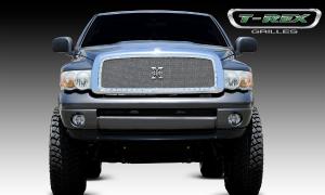 2002-2005 Dodge Ram Pick Up T-Rex X-Metal Series - Studded Main Grille - Custom 1 Piece Full Opening - Polished SS (Requires Cutting Center Bars) 