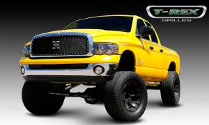 2002-2005 Dodge Ram Pick Up T-Rex X-Metal Series - Studded Main Grille - Custom 1 Piece Full Opening - Black (Requires Cutting Center Bars)