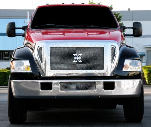 04-11 Ford F-Super Duty F650 T-Rex X-Metal Series Grilles - Polished, Stainless