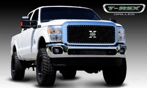 2011-2012 Ford Super Duty T-Rex X-Metal Series - Studded Main Grille - Black - 1 Piece