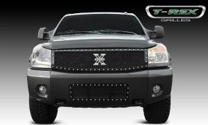 2004-2012 Nissan Titan, 2004-2007 Nissan Armada T-Rex X-Metal Series - Studded Main Grille - All Black - Custom 1 Piece (Replaces OE Grille)