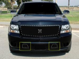 2007-2012 Chevrolet Suburban, 2007-2012 Tahoe, LTZ, 2007-2012 Chevrolet Avalanche T-Rex X-Metal Series - Studded Bumper Grille - All Black 