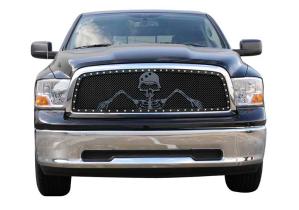 2010-2012 Dodge Ram Pick Up 2500 / 3500 T-Rex Urban Assault Grunt - Studded Main Grille With Soldier - Black OPS Flat Black - Custom 1 Piece Opening (Requires Cutting Center Bars)