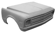 67-68 Chevrolet Truck US Body Source Front End for Body Shell - Race Weight, Above w/ Grill/Roll Pan