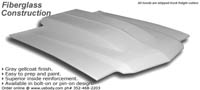 70-72 Chevrolet Chevelle US Body Source Fiberglass Hood - Heavy Duty, Cowl Induction 4