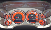 07-08 Chevrolet Silverado 2500, 120 MPH Diesel US Speedo Gauge Faces - Daytona GA (Orange)