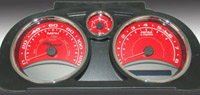 05-08 Chevrolet Cobalt, 120 MPH, 8000 Tach US Speedo Gauge Faces - Daytona GA (Red)