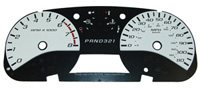 05-08 Chevrolet Cobalt, 110 MPH, 8000 Tach, 05-08 GMC Canyon US Speedo Gauge Faces - Daytona GA (White)