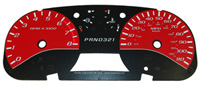 05-08 Chevrolet Cobalt, 110 MPH, 8000 Tach, 05-08 GMC Canyon US Speedo Gauge Faces - Daytona GA (Red)