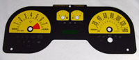 05-08 Ford Mustang Gt, 4 GA Pack US Speedo Gauge Faces - Daytona GA (Yellow)