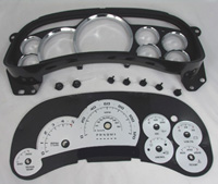 06-07 Chevrolet Silverado 2500 120 MPH Diesel, 06-07 GMC Sierra 2500 Diesel 120 MPH, Diesel US Speedo Gauge Faces - Escalade Kit (Silver)