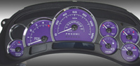 06-07 Chevrolet Silverado 2500 120 MPH Diesel, 06-07 GMC Sierra 2500 Diesel 120 MPH, Diesel US Speedo Gauge Faces - Escalade Kit (Purple)