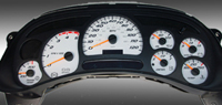 03-05 Chevrolet Silverado 2500, 120 MPH Diesel, 03-05 GMC Sierra 2500 Diesel, 120 MPH, Diesel US Speedo Gauge Faces - Daytona GA (White)