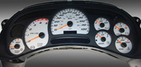 03-05 Chevrolet Silverado 2500, 120 MPH Diesel, 03-05 GMC Sierra 2500 Diesel, 120 MPH, Diesel US Speedo Gauge Faces - Daytona GA (Silver)