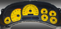 03-05 Chevrolet Silverado 2500, 120 MPH Diesel, 03-05 GMC Sierra 2500 Diesel, 120 MPH, Diesel US Speedo Gauge Faces - Daytona GA (Yellow)